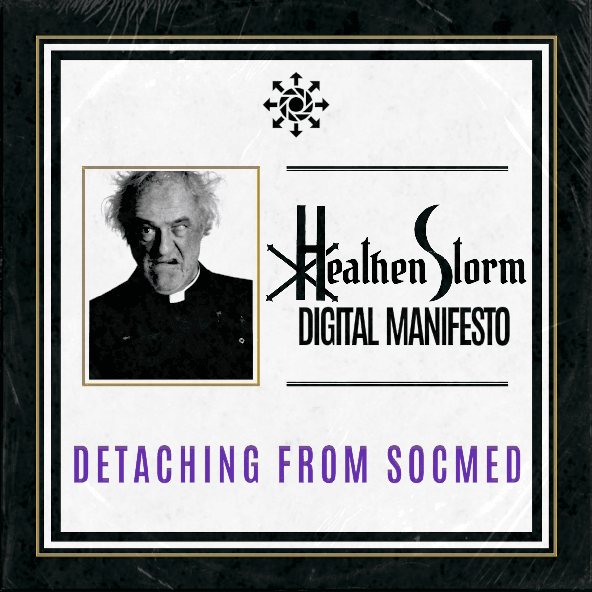 Detaching from SocMed. (Artwork a parody of Paul Chain's "Detaching from Satan" album.)
